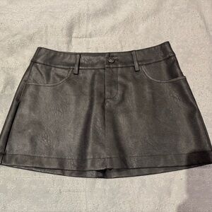 Black Faux Leather Mini Skirt